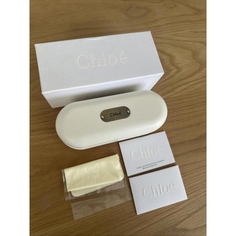 CHLOE Sunglass Sunglasses Empty Case White Leatherette w/ Packer Box 3" Deep NEW